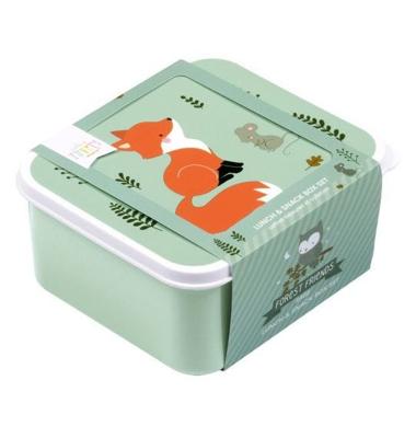 Set van 4 lunchboxen voor kinderen AMIS DE LA FORÊT A Little Lovely Company mintgroen - thumbnail