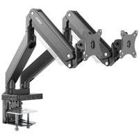 SpeaKa Professional SP-MM-830 2-voudig Monitor-tafelbeugel 43,2 cm (17) - 88,9 cm (35) Geïntegreerd dockingstation, Gasdruktechniek, Kantelbaar, Zwenkbaar - thumbnail