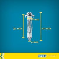 RAPID - Metalen expansieankers voor gipsplaat 3-13 mm | Verpakking van 50 | Maximale belasting 25 kg | - (5001560) - thumbnail
