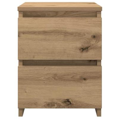Nachtkastjes 2 st 30x30x40cm bewerkt hout artisanaal eikenkleur
