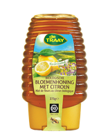 De Traay Bloemenhoning met Citroen Biologisch Knijpfles - thumbnail