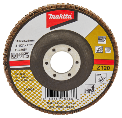 Makita Accessoires Lamellenschuurschijf 115mm Z120 - B-22654 B-22654 Makita Accessoires Lamellenschuurschijf 115mm Z120 - B-22654 B-22654