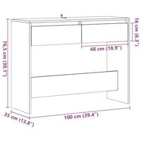 Wandtafel 100x35x76,5 cm bewerkt hout oud houtkleurig - thumbnail