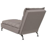 Chaise longue met kussens stof taupe - thumbnail