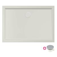 Douchebak Xenz Mariana | 100x70x4 cm | Incl.Afvoersifon-Chroom | Acryl | Rechthoekig | Pergamon glans - thumbnail