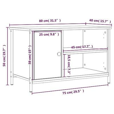 Tv-meubel 80x40x50 cm bewerkt hout zwart