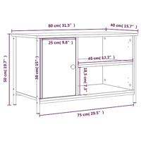 Tv-meubel 80x40x50 cm bewerkt hout zwart - thumbnail