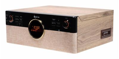 Denver MRD-180 Retro-stereoset DAB+, Bluetooth, CD, Cassette, Platenspeler Zwart, Hout