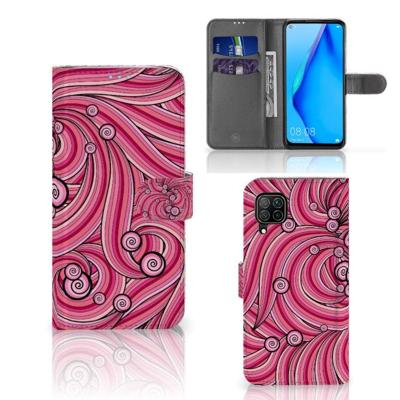 Huawei P40 Lite Hoesje Swirl Pink | Portemonnee hoesje
