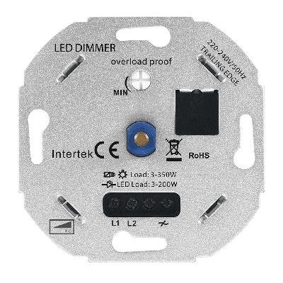 LED Dimmer Inbouw - 3-200 watt - Geschikt voor fase afsnijding - Trailing edge - Geschikt voor alle merken afdekmateriaal - Universeel