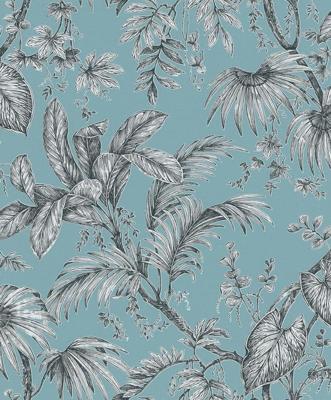 Novamur Jackie; The New Design Book Behang met zwart-witte bladeren - 6818-40