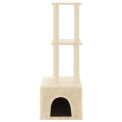 Kattenmeubel met sisal krabpalen 133,5 cm crmekleurig - thumbnail