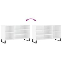 Schoenenkast 102x36x60 cm bewerkt hout hoogglans wit - thumbnail