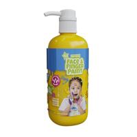 Natural Face & Fingerpaint fles met pompje - geel, 1l - thumbnail