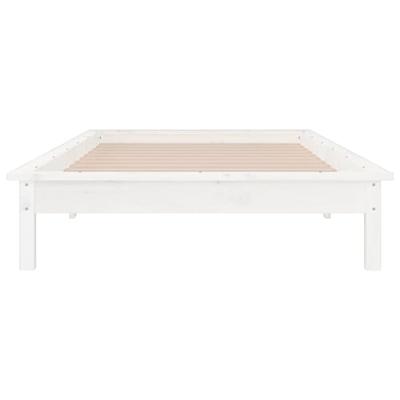 Bedframe LED massief hout wit 75x190 cm 2FT6 Bedframe LED massief hout wit 75x190 cm 2FT6