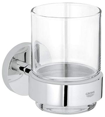 GROHE Essentials Bekerhouder - 10.6x9.9cm - met glas - chroom 40447001 - thumbnail
