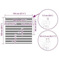 Zebra rolgordijn 145x150 cm stofbreedte 140,9cm polyester bruin - thumbnail