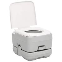 VidaXL Campingtoilet draagbaar 10+10 l hdpe grijs en wit - thumbnail