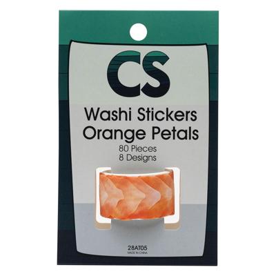 Colorations - washi stickers - oranje bloemblaadjes, 80st. Colorations - washi stickers - oranje bloemblaadjes, 80st.