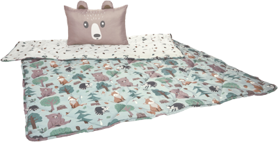 LIVARNO Kinder dekbed met kussen 140 x 200 cm (Groen/bruin)