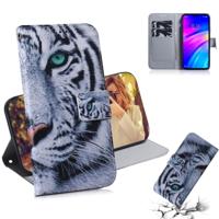 Tiger patroon gekleurde tekening horizontale Flip lederen case voor Xiaomi Redmi 7 met houder & card slots & portemonnee - thumbnail