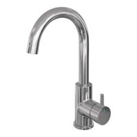 Wastafelmengkraan Brauer Chrome Edition Coldstart Opbouw Hoog Gebogen Korte Ronde Hendel Chroom - thumbnail