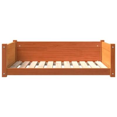 VidaXL Hondenmand 95,5x65,5x28 cm massief grenenhout wasbruin - thumbnail