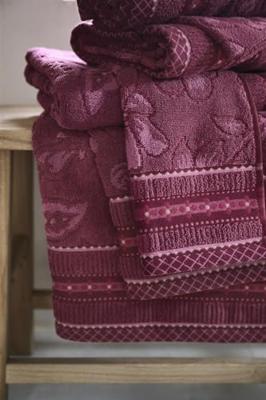 Pip Studio Pip Studio Jasmin Jacquard douchelaken Donkerroze 70x140 cm