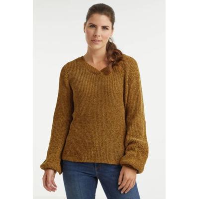 Imagine grofgebreide trui mosterd