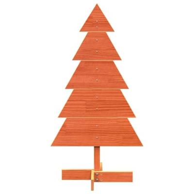 Kerstdecoratie kerstboom 100 cm massief grenenhout wasbruin