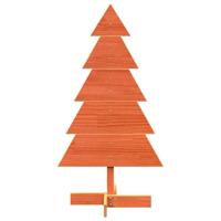 Kerstdecoratie kerstboom 100 cm massief grenenhout wasbruin - thumbnail
