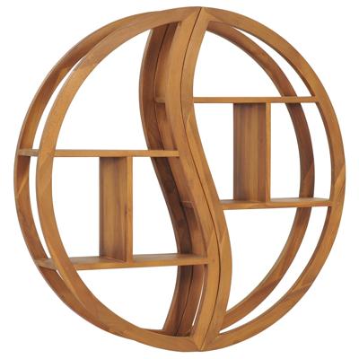 VidaXL Wandschap yin yang 100x20x100 cm massief teakhout