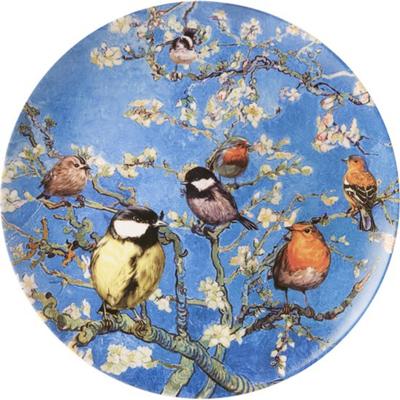 Heinen Delfts Blauw - Wandbord vogels d31cm