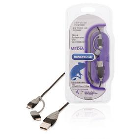 Bandridge BBM39400B10 2-in-1 Data En Oplaadkabel Usb Micro-b Male + Lightningadapter - A Male 1.00 M Zwart