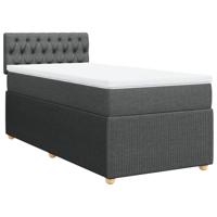 Boxspring met matras stof donkergrijs 100x200 cm - thumbnail