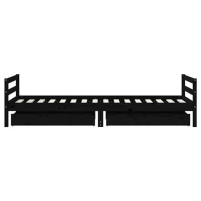 Kinderbedframe met lades 80x200 cm massief grenenhout zwart - thumbnail