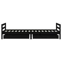 Kinderbedframe met lades 80x200 cm massief grenenhout zwart - thumbnail
