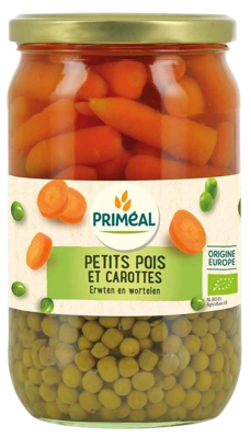 Primeal Doperwten wortelen bio 680 Gram Primeal Doperwten wortelen bio 680 Gram
