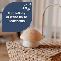 Muzikaal nachtlampje en sterrenprojector PABOBO Paddenstoel roze - thumbnail