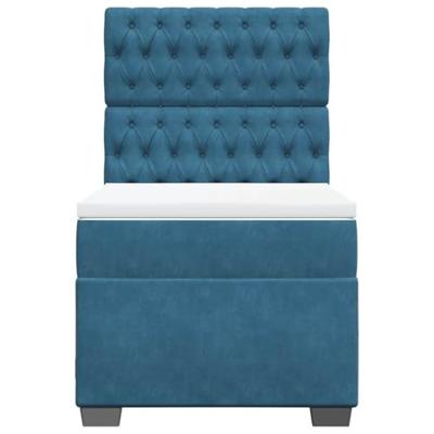 Boxspring met matras fluweel blauw 100x200 cm