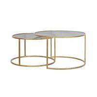Light & Living Salontafel 'Duarte' Set van 2 stuks, kleur Goud/Smoke - thumbnail