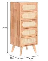 Ladenkast Home ESPRIT Natuurlijk Metaal Rubberwood 40 x 30 x 78 cm - thumbnail