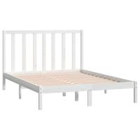 Bedframe zonder matras massief grenenhout wit 140x190 cm - thumbnail