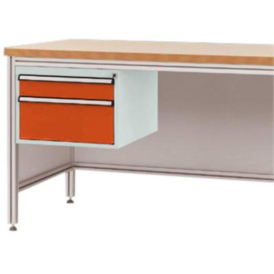 Manuflex ZB4572.2001 Behuizing onderbouw voor alu-werkbanken, gebruiksh. 300 mm met 2 lades, voor tafel diepte 800 mm