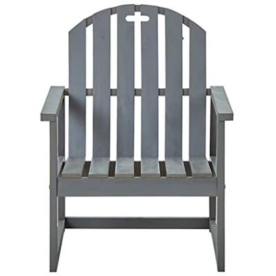 Tuinstoelen 2 st massief acaciahout grijs
