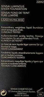 Sensai Luminous Sheer Foundation SPF15 203 Neutral Beige 30 ml Dames Sensai Luminous Sheer Foundation SPF15 203 Neutral Beige 30 ml Dames