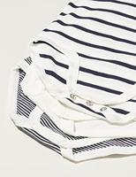 Set van 3 rompertjes met korte mouwen van biologisch katoen PETIT BATEAU wit - thumbnail