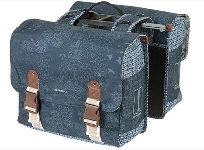 Basil Boheme Dubbele Fietstas 35L - Indigo Blauw - MIK - Elegant & Ruim