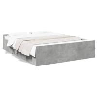 Bedframe met lades bewerkt hout betongrijs 150x200 cm - thumbnail