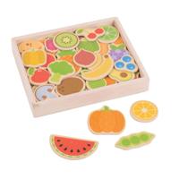 Bigjigs houten magneten fruit en groenten, 35st. - thumbnail